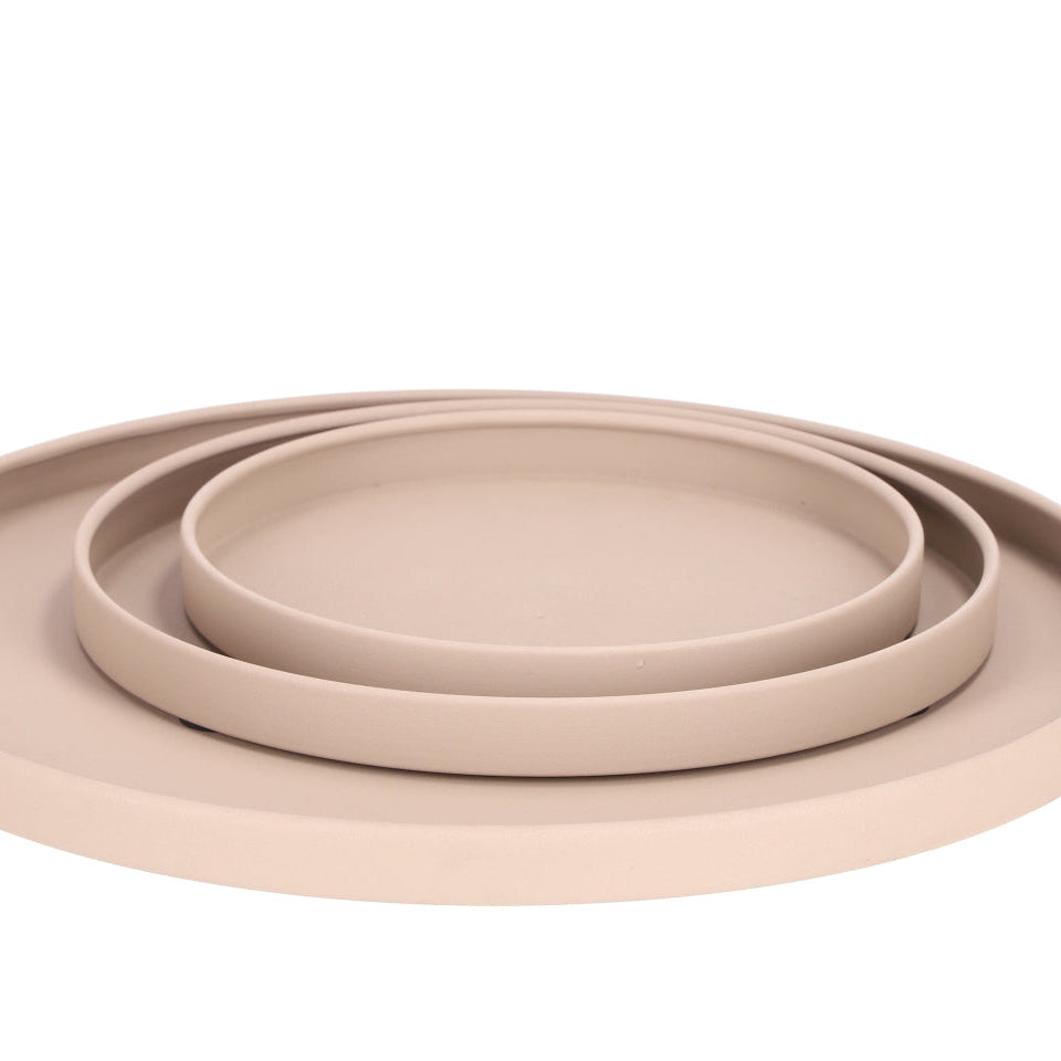 Tablett "Basic rund" beige