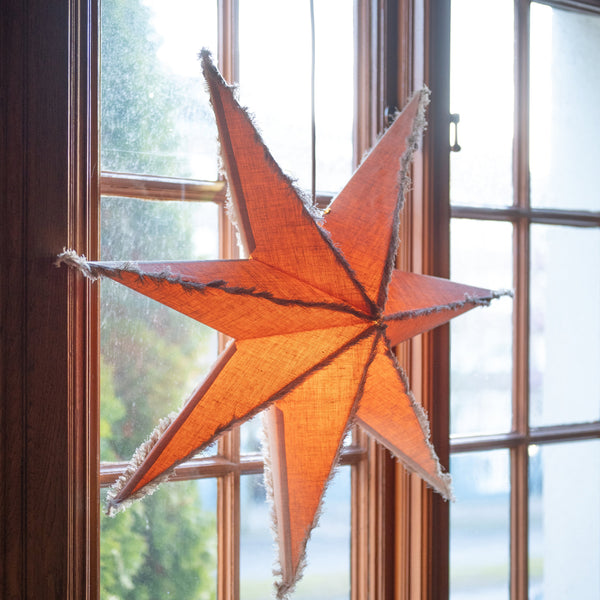 Leinenstern "Flores" mit Beleuchtung - 1